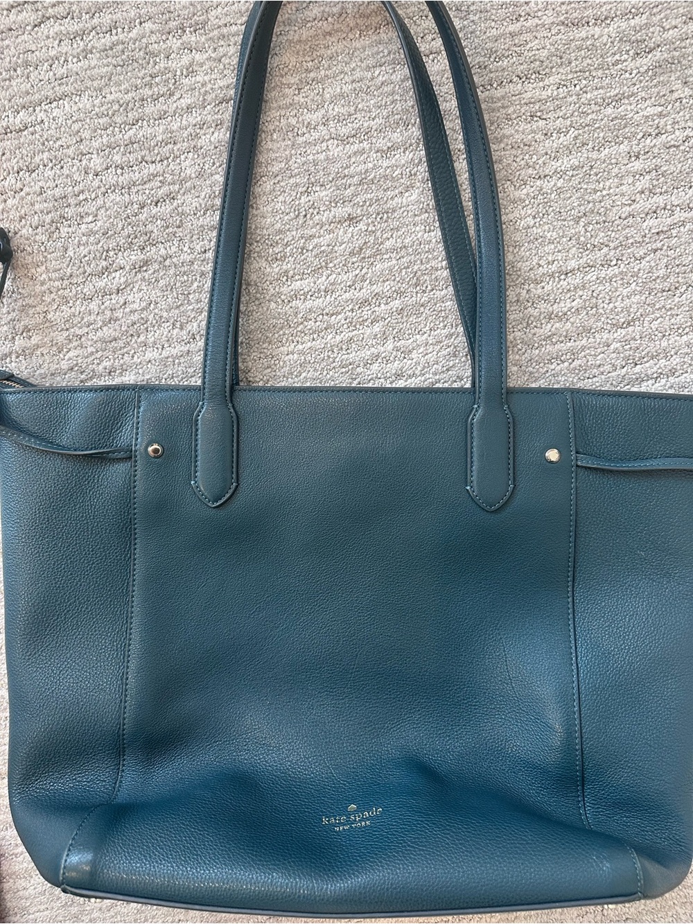 Kate Spade Marti large Teal Pebbled Leather Tote Bag